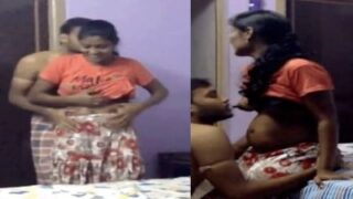 Hot Tamil Wife Big Boobs Pressing
