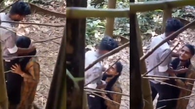 Teen girl blowjob to brother in outdoor mms