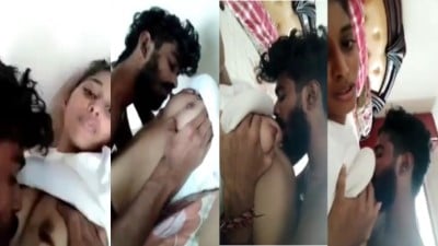 Brother sucking sister’s boobs at home alone