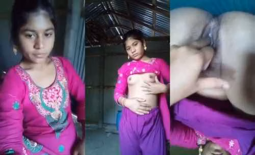 Virgin Tamil girl sowing her boobs and pussy